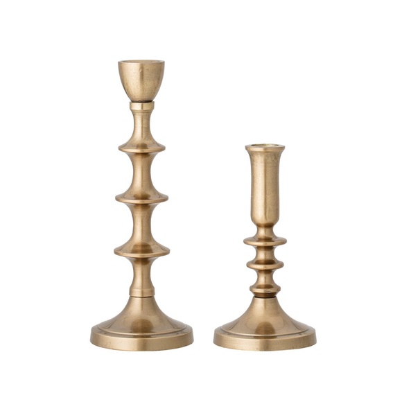 Antique Gold Candle Holders - Set of 2 - Picture 2 of 4